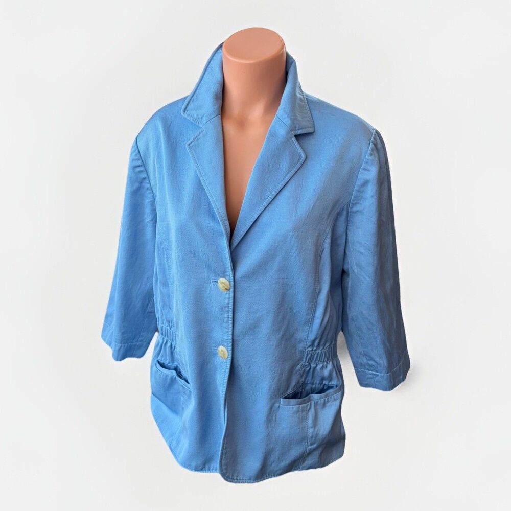 Coldwater Creek Womens Baby Blue Blazer Jacket Size 18